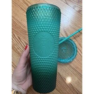 Starbucks Waxberry Mint Teal Green Ombre Studded Venti 24oz Tumbler 2022 NWOT